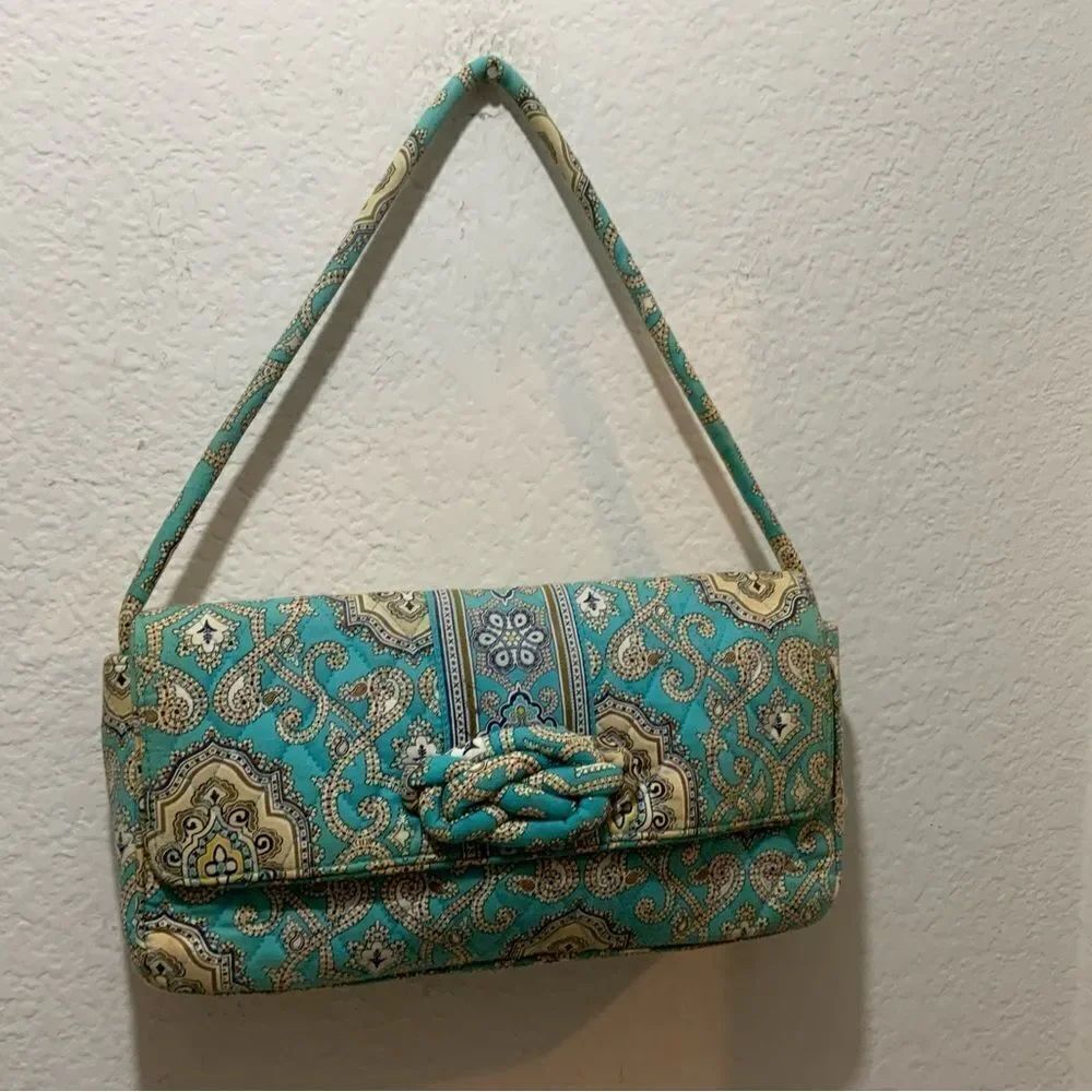 Vera Bradley Totally Turq Knot Clutch Shoulder Bag